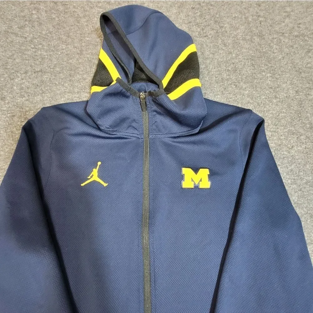 Nike Air Jordan X Michigan Wolverines Therma Full Zip Hoodie Men’s Size M Navy